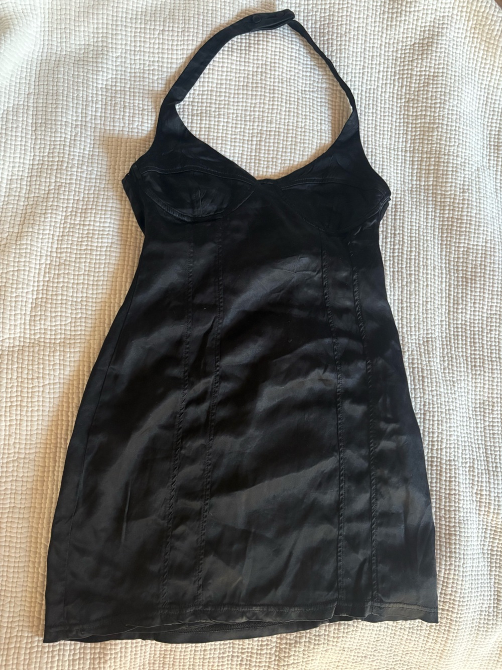 Zara Black Halter-Style Women's Dress - small